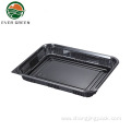 Disposable Square Black Plastic Takeaway Sushi Food tray